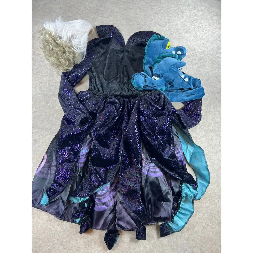Disney Ursula Deluxe Costume Bundle Live Action Size M Complete Set Wig Scarf